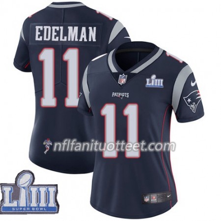 Nainen New England Patriots NFL Pelipaita Julian Edelman 11 Nike Sininen II 2019 Super Bowl LIII 